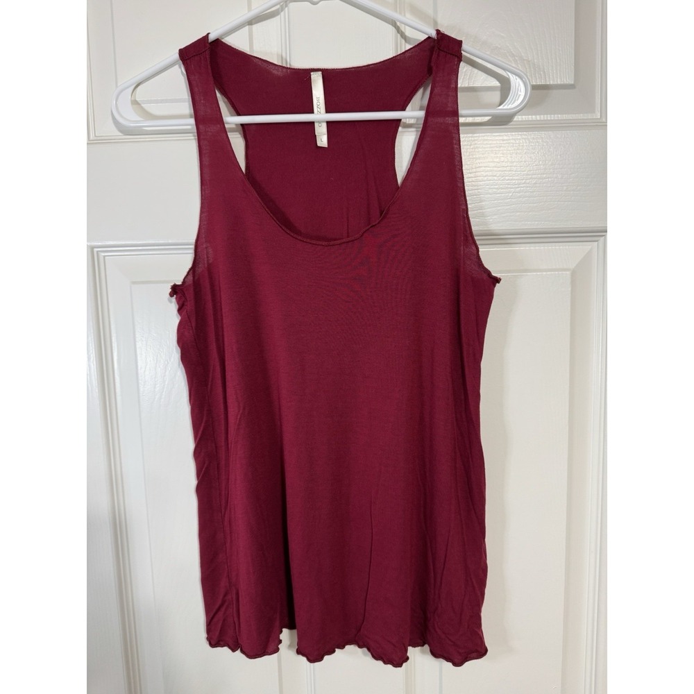 Bozzolo Women's Tank Top Size L 100% Rayon Basic Stretch Red Racerback